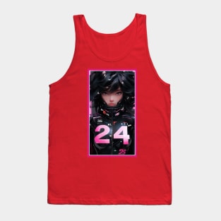 Anime Race Girl | Quality 3D Anime Artwork | Pink Red Black Blue Chibi Manga Anime Art Tank Top